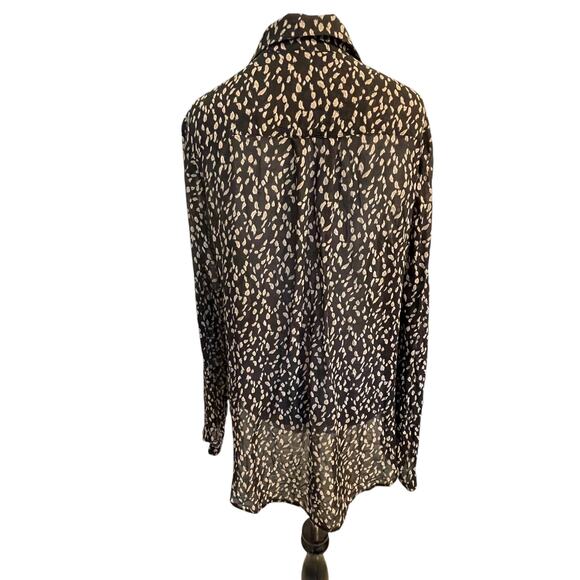 Cloth & Stone Button-Down Shirt Womens Medium Black & Tan Long Sleeve Anthro - Picture 4 of 9